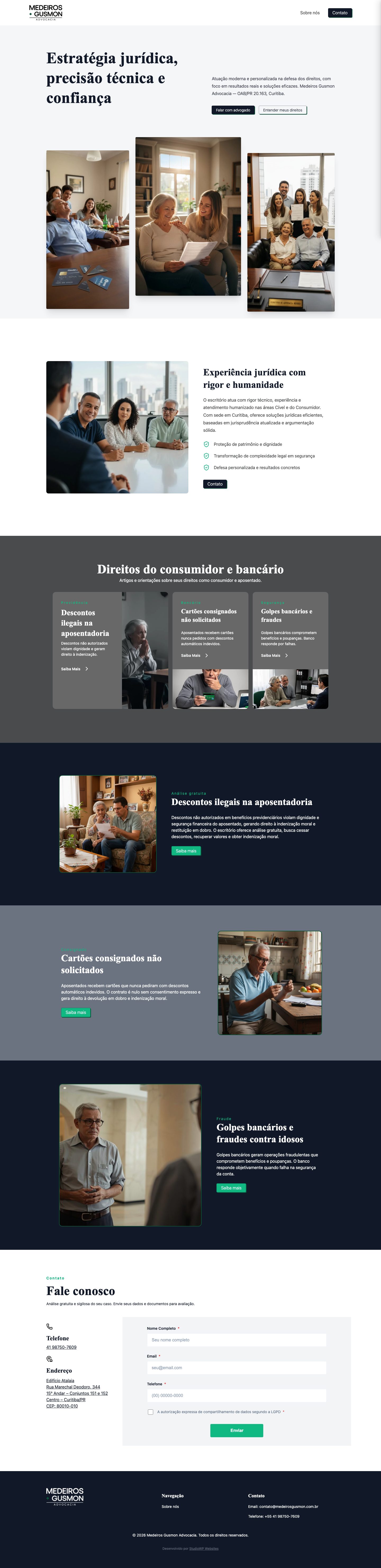 Captura de tela do site Medeiros Gusmon Advocacia